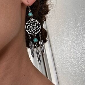 Turquoise Dreamcatcher Earrings